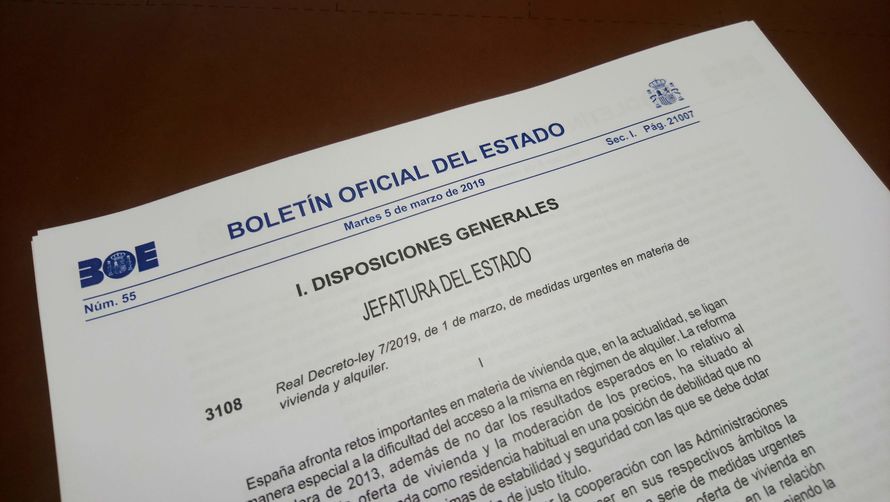 Real Decreto-ley 7/2019, de 1 de marzo, de medidas urgentes en materia de vivienda y alquiler